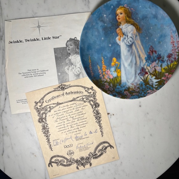 Reco Collector Plates Set | Twinkle & Tisket by John McClelland | COA & Box - Picture 3 of 10